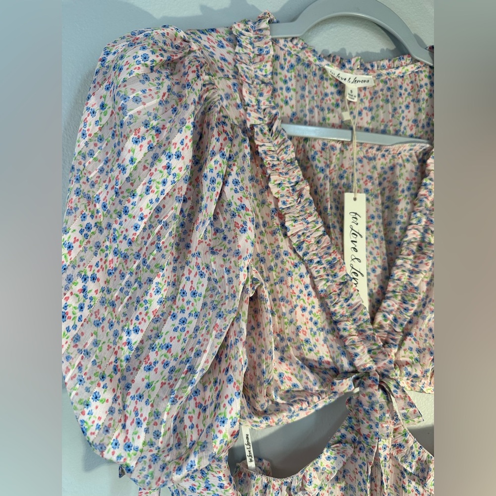 For love and lemons phoebe mini dress pink cut out floral nwt - Picture 5 of 6